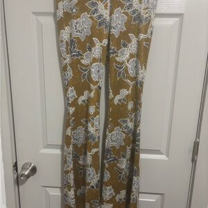 Free People Brown Floral Boot Cut Pants